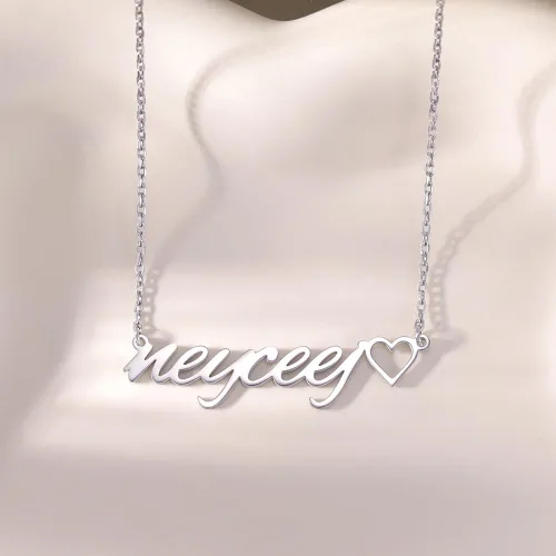 Vista 7 de Collar personalizado con nombre, collares de plata de ley personalizados para mujer, collares con nombre personalizado, colgante, joyería regalos