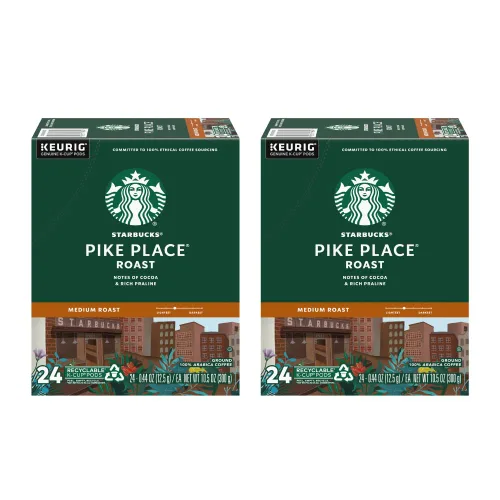 Vista 45 de Starbucks Cápsulas de café K-Cup, café de tostado medio con 2X cafeína mezcla de la casa para cafeteras Keurig, 100% arábica, 6 cajas