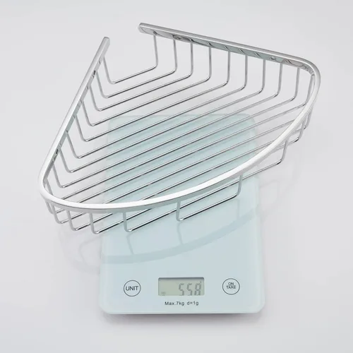 Vista 6 de Estante esquinero para ducha de baño, diseño hueco en las esquinas, organizador de estante de acero inoxidable ultra resistente a prueba de óxido