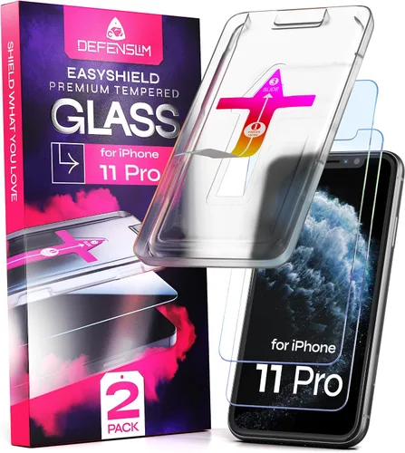 Vista 21 de Defenslim Protector de pantalla para iPhone XS Max (paquete de 2), kit de instalación de fácil alineación automática, vidrio templado de 6.5