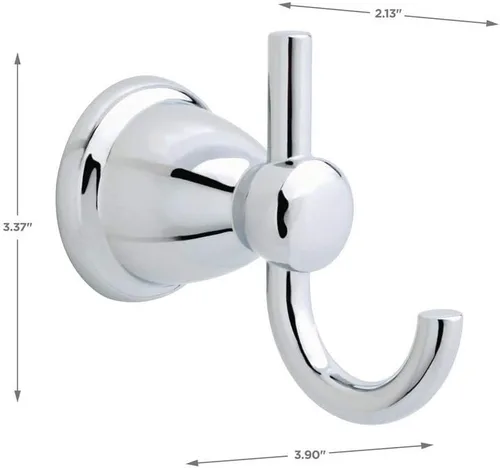 Vista 2 de Franklin Brass Kinla KIN35-PC-1 - Gancho para toallas, cromo pulido, accesorios de baño, paquete de 2 2-Cromo pulido