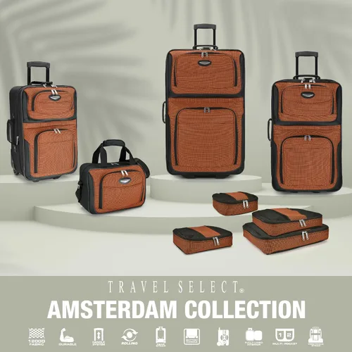 Vista 4 de Travel Select Amsterdam - Equipaje vertical y expansible con ruedas, Borgoña