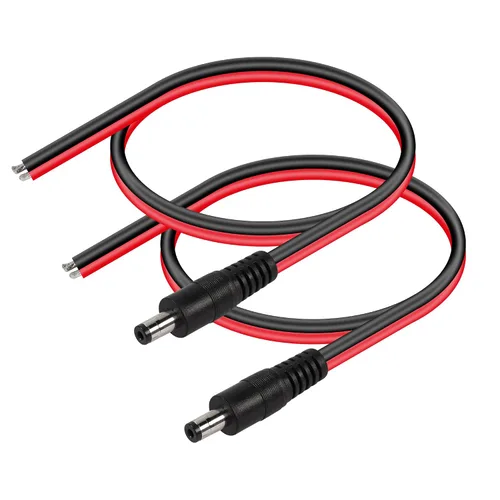 Vista 2 de CERRXIAN 1FT DC5521 Power Pigtails Cable macho y hembra