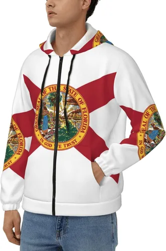Vista 3 de KADEUX Sudaderas con capucha de la bandera de la Florida para hombres y mujeres, con cremallera completa