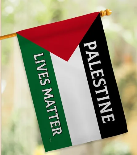 Vista 9 de Palestine Lives Matter - Bandera de apoyo con decoración palestina para colgar en la pared del hogar, tapiz de jardín para puerta, jardín