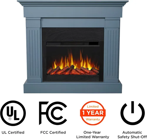 Vista 6 de Real Flame Crawford - Chimenea eléctrica delgada de 48 pulgadas para interior con repisa para sala de estar o dormitorio, calentador reemplazable