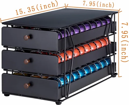 Vista 2 de Soporte para cápsulas Nespresso Vertuo Pod Holder para cápsulas Vertuoline (90 cápsulas-3 niveles)