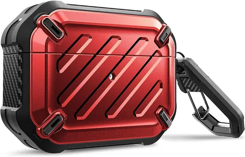 Vista 7 de SupCase - Estuche para Airpods Pro Serie Pro Unicorn Beetle, resistente carcasa de protección completa con mosquetón para Airpods Pro de Apple Negro