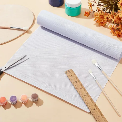 Vista 5 de BENECREAT Malla Personalizada para Ojos de Traje de Peluche, Malla de PVC Blanco de 39x11.8 Pulgadas de 0.2mm de Grosor, Resistente al Agua e