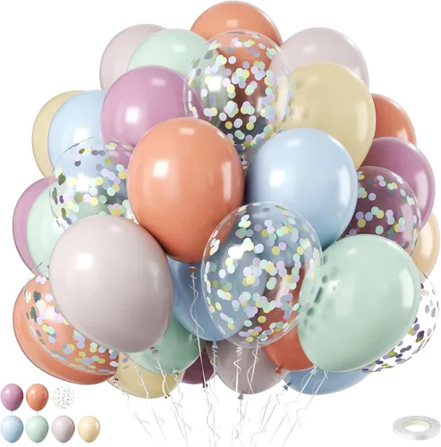 Vista 18 de Globos rosa púrpura negros, 50 unidades de 12 pulgadas, globos de cumpleaños con forma de corazón impresos en color rosa púrpura metálico negro