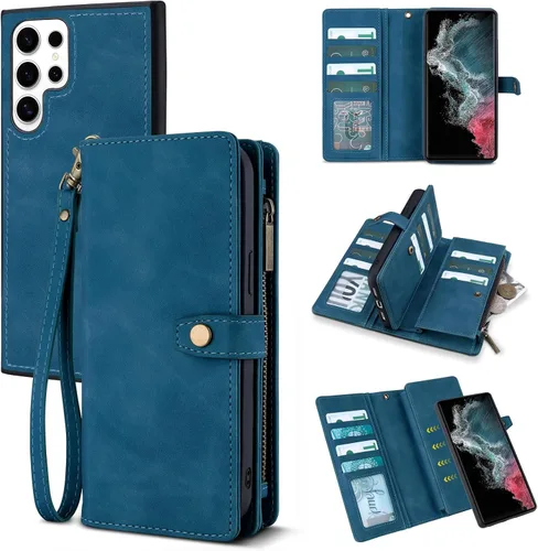 Vista 19 de TwoHead - Funda tipo cartera para Samsung Galaxy S22, 11 tarjeteros, color negro Sueño Negro