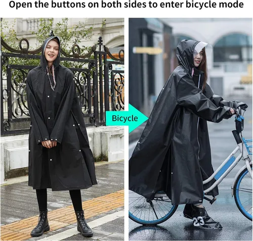 Vista 4 de Impermeable de EVA multifuncional poncho de lluvia transformable unisex