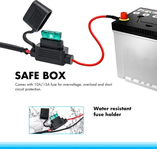Vista 2 de 1 arnés de cableado de plomo para barra de luz LED — Kit IP68 de nailon de 12V 40A 300W 16AWG Nylon Wiring Harness 40A Relay + 30A Fuse Fits