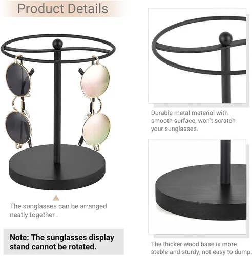 Vista 4 de Mkono Sunglasses Organizer Glasses Holder Stand Sunglass Storage Display Eyeglasses Rack for up to 12 Pairs of Eyewear Glasses for Table Dresser