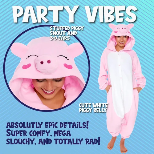 Vista 2 de FUNZIEZ! - Disfraz de Halloween para adultos, de animales y criaturas marinas, mameluco afelpado para cosplay, para mujeres y hombres
