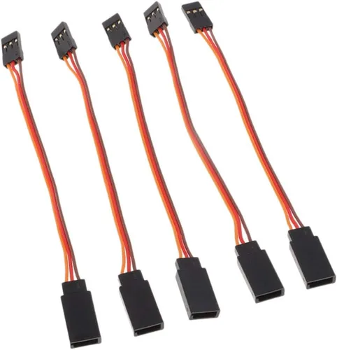 Vista 2 de Cable de extensión servo de 3 pines de 3.9 in/4 pulgadas, 3.93 pulgadas, hembra a macho, conector de cable JR para control remoto de aviones