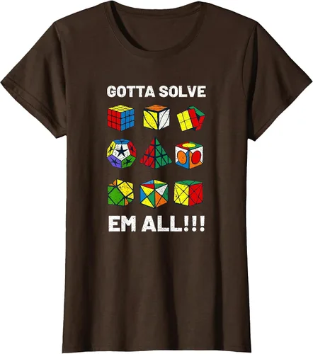 Vista 44 de Competitive Puzzle Cube Gotta Solve Em All Speed Cubing T-Shirt Asphalt Grey