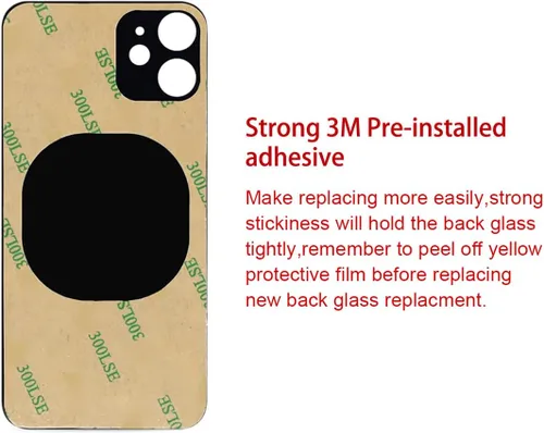 Vista 4 de Reemplazo de cristal trasero OEM para iPhone 12 mini 5.4 pulgadas (negro) con kit de herramientas de reparación