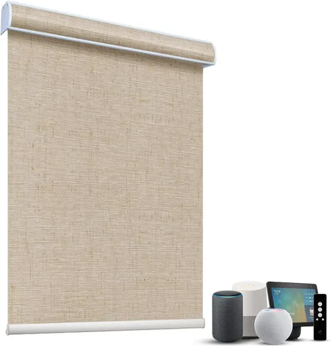 Vista 23 de SmartWings Persianas Motorizadas con Sombras para Ventana Control Remoto Funciona con Thread Apple Homekit Z-Wave Alexa 100% Blackout de Doble Cara