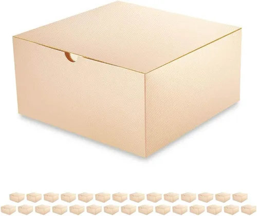 Vista 18 de PACKQUEEN Cajas de regalo de Navidad color dorado champán, paquete de 10 unidades de 6 x 6 x 4 pulgadas, cajas de regalo pequeñas con tapas, cajas