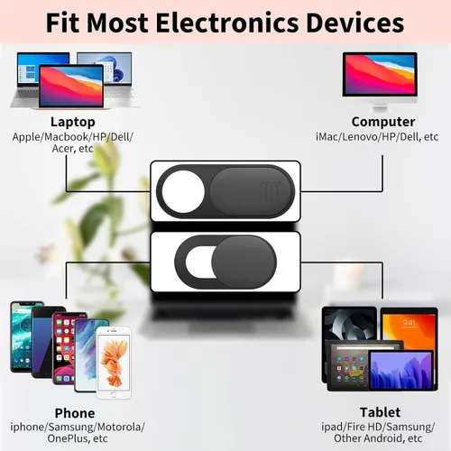 Vista 4 de Yilador Funda para cámara de laptop, funda ultradelgada para cámara web para iPhone, iPad, MacBook Pro, computadora, iMac, teléfono celular
