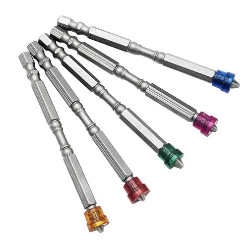 Vista 6 de Broca magnética PH2 Phillips para destornillador de cabeza cruzada, vástago hexagonal de 1/4 de pulgada, parada de profundidad para paneles de yeso
