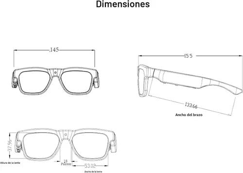 Vista 8 de OHO - Lentes inteligentes ultraligeros 4K, chat AI y traducción en tiempo real, compatible con aplicaciones OHO, grabación mientras se carga, lente