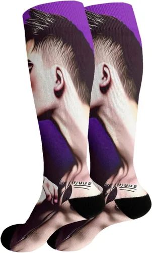 Vista 2 de Calcetines de rodilla alta Calcetines de arranque de trabajo Calcetín alto para mujer Lindo orgullo gay joven sexy hombres comunidad gay calcetín