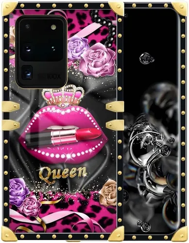 Vista 50 de Funda compatible con Samsung Galaxy S10 4G, TPU suave de lujo y parte trasera de policarbonato duro para niñas y mujeres, funda protectora a prueba