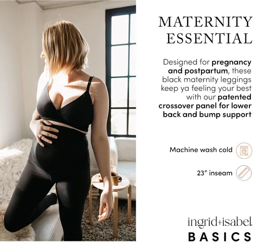 Vista 2 de Ingrid & Isabel Basics - Active Maternity Leggings - Over The Belly Active Wear Pregnancy Leggings for Women