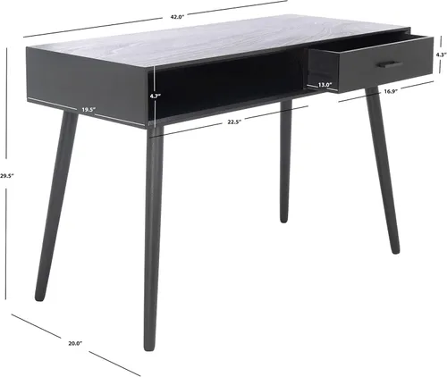 Vista 3 de Safavieh Home Collection - Escritorio Remy negro con 1 cajón, 0