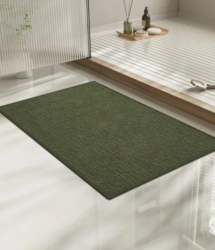 Vista 40 de Chakme Juego de 2 alfombras de baño ultrafinas, absorbentes, antideslizantes, lavables a máquina, color negro, 17 x 24 pulgadas / 17 x 30 pulgadas
