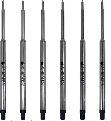 Vista 6 de Monteverde Recambios de bolígrafo suave USA para adaptarse a bolígrafos Waterman, punta media, negro, paquete de 2, rendimiento de escritura suave