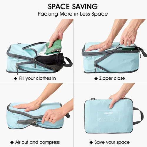 Vista 2 de G4Free Juego de 6 cubos de equipaje para viajes, bolsas organizadoras de equipaje para accesorios de viaje, artículos esenciales de viaje, cubos