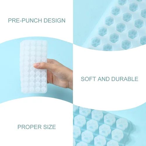 Vista 3 de 1 juego de moldes de impresión de pata de gato blanco, kits de colgantes de silicona para bricolaje, moldes de resina con tornillo de hierro