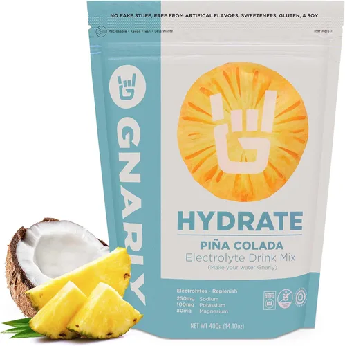 Vista 13 de Gnarly Nutrition Hydrate Electrolyte Powder - Mezcla de bebida hidratante para ejercicio de pomelo rojo rubí - Contenido NSF certificado - Solución