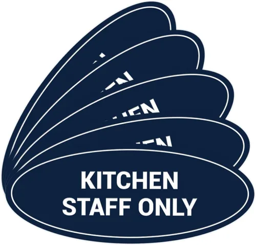 Vista 30 de Signs ByLITA Letrero ovalado solo para el personal de cocina (rojo) - Pequeño