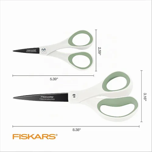Vista 6 de Fiskars Juego de tijeras multiusos SoftGrip de titanio para uso diario de 8