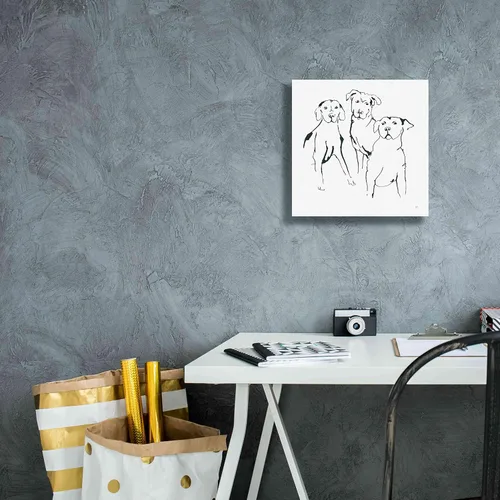 Vista 7 de Epic Graffiti 'Lovable Mutts II' por Chris Paschke, lienzo de arte de pared Giclée, 12 x 12 pulgadas