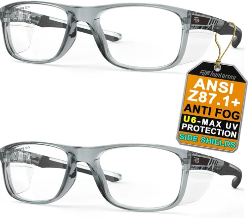 Vista 18 de HTS HUNTERSKY TR90NZZ - Lentes de seguridad con escudo lateral, tamaño pequeño, para mujeres y hombres, ANSI Z87, anti niebla, resistentes a