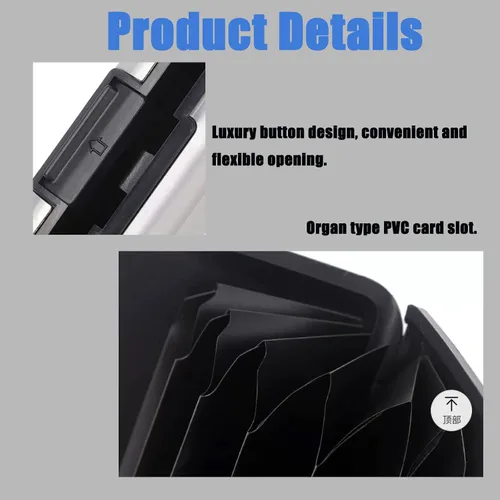 Vista 6 de Handlein Soporte para tarjetas de crédito, mini cartera de aluminio RFID, cartera para tarjetas de crédito, mini cartera para tarjetas de crédito