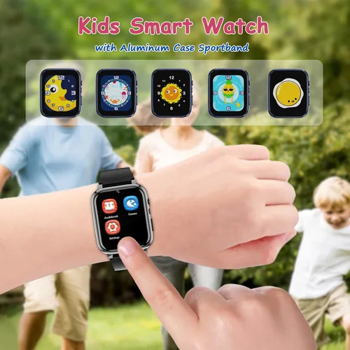 Vista 2 de Reloj inteligente de 1.69 pulgadas para niños de 4 a 12 años, 26 juegos de rompecabezas, cámara HD, reproductor de música de video, podómetro