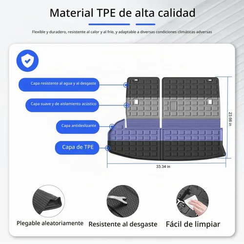 Vista 5 de Xipoo Alfombrilla de carga compatible con Toyota Highlander 2014-2019, alfombrilla de maletero para respaldo, forro de carga de repuesto