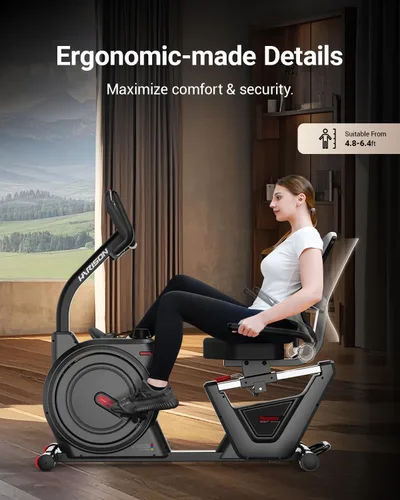 Vista 5 de HARISON Pro Recumbent Exercise bike with Arm Exerciser for Adult and Seniors, Low-Impact Recumbent Stationary Bike for Knee-Friendly 400LBS