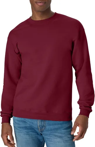 Vista 8 de Hanes Men's Sweatshirt, EcoSmart Fleece Crewneck Sweatshirt, Big & Tall Available, 1 or 2-Pack Marrón (Army Brown)