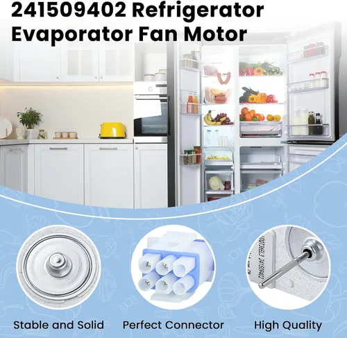 Vista 3 de 241509402 Motor de ventilador evaporador para refrigerador por AMI PARTS-Reemplaza PS1526073 AP3958808 AH1526073 EA1526073 1196443 241509401
