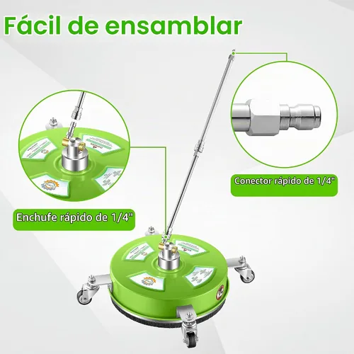 Vista 2 de PWACCS Limpiador de superficies para lavadora a presión de 14" con ruedas