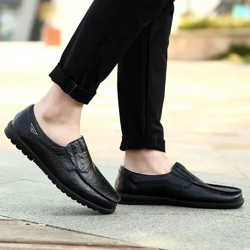 Vista 7 de Mocasines de cuero casuales de alta calidad para hombre, zapatos de conducción, mocasines para hombre, ligeros y transpirables