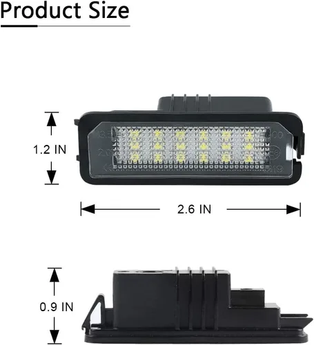 Vista 5 de Gempro Luz de matrícula, montaje de lámpara de matrícula LED para Volkswagen VW Golf 4 5 6 GTi CC Rabbit Eos Beetle Porsche Boxster Cayman Cayenne