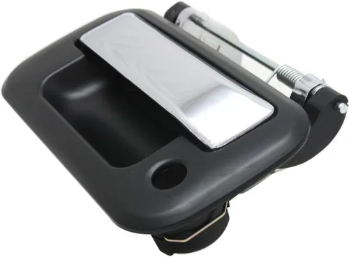 Vista 5 de Para Ford F-150 Manija de puerta trasera 2004-2013 con orificio para llave Bisel negro liso con palanca cromada Plástico FO1915112